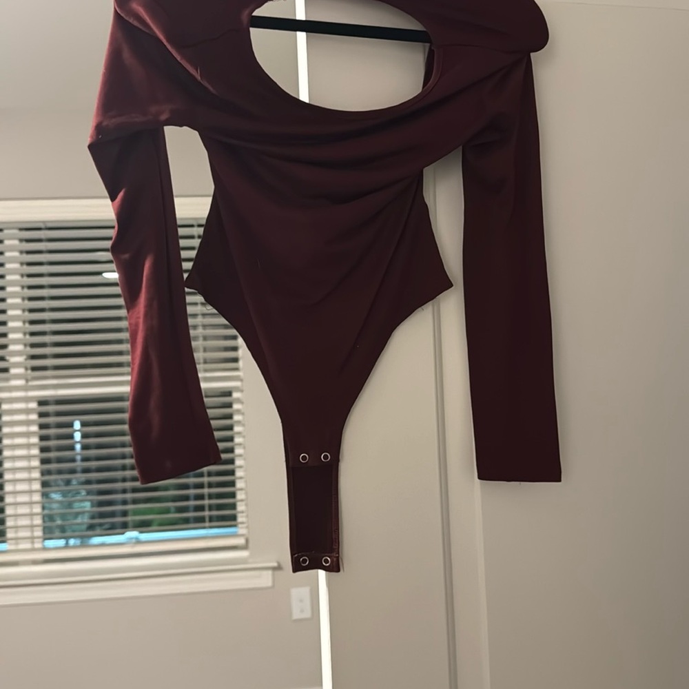 Burgundy Long Sleeve Bodysuit